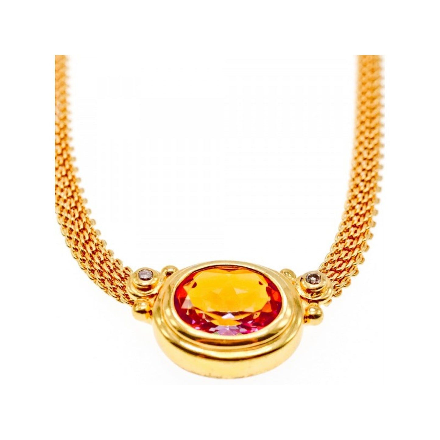 925 Sterling Silver Gold Plated Mystic Topaz Necklace