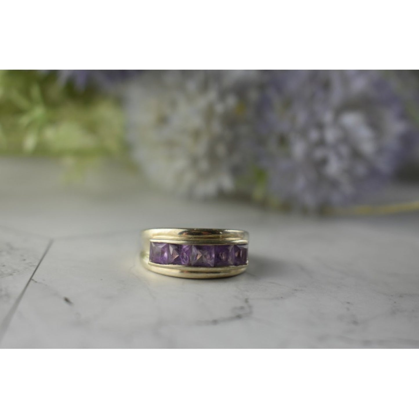 925 STERLING SILVER PURPLE TOURMALINE RING SIZE 7