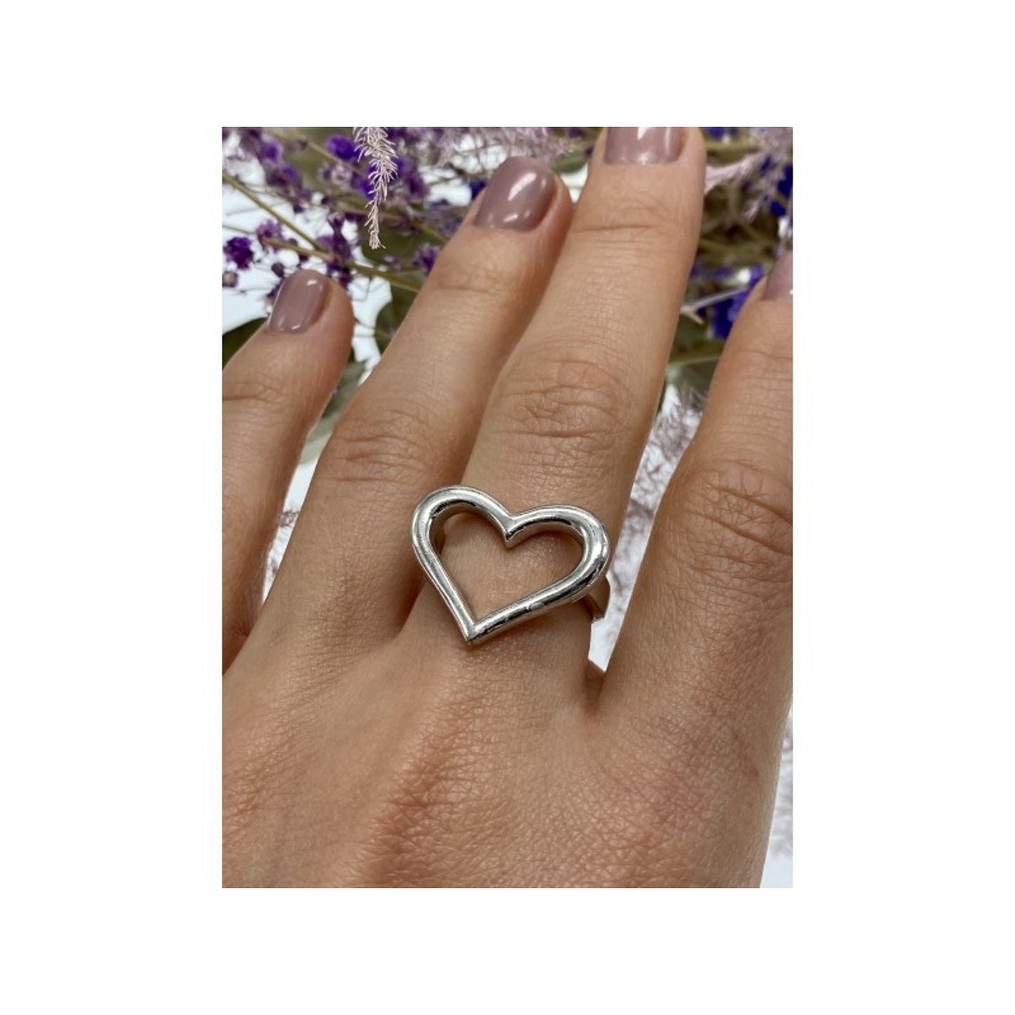 925 STERLING SILVER "HEART" RING SIZE 8