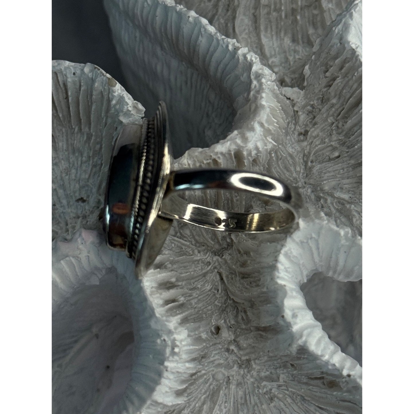 925 STERLING SILVER WATERMELON TOURMALINE RING SIZE 7