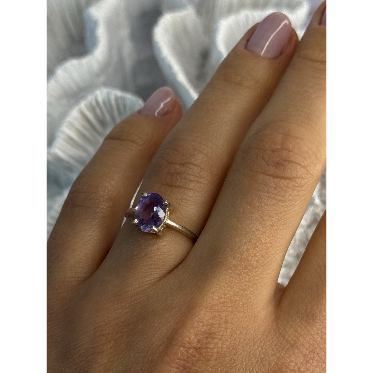 925 STERLING SILVER AMETHYST RING SIZE 6.5