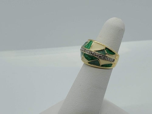 925 Sterling Silver Diamond Clear Ring Size 5