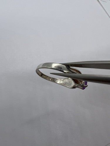925 Sterling Silver Amethyst Ring Size 8