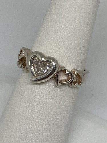 925 Sterling Silver CZ Ring Size 6.75