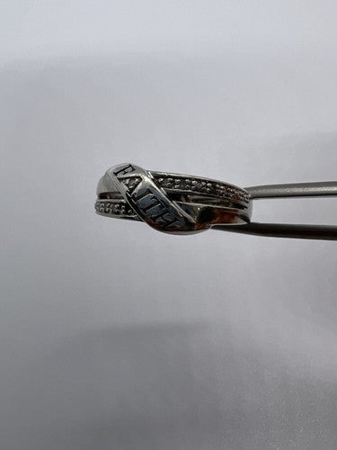 Vintage 925 Sterling Silver Colorless Sapphire Ring Size 7