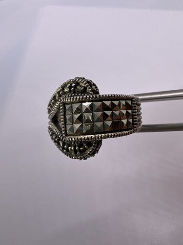 925 Sterling Silver Marcasite Ring Size 5.5