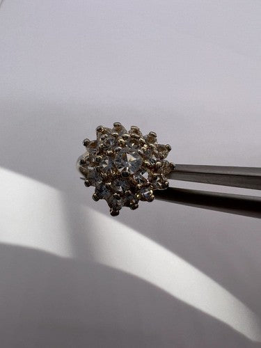 925 Sterling Silver with Gilding CZ Ring Size 5.5