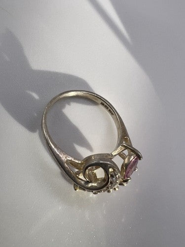 925 Sterling Silver & Multicolor CZ Ring Size 7.5