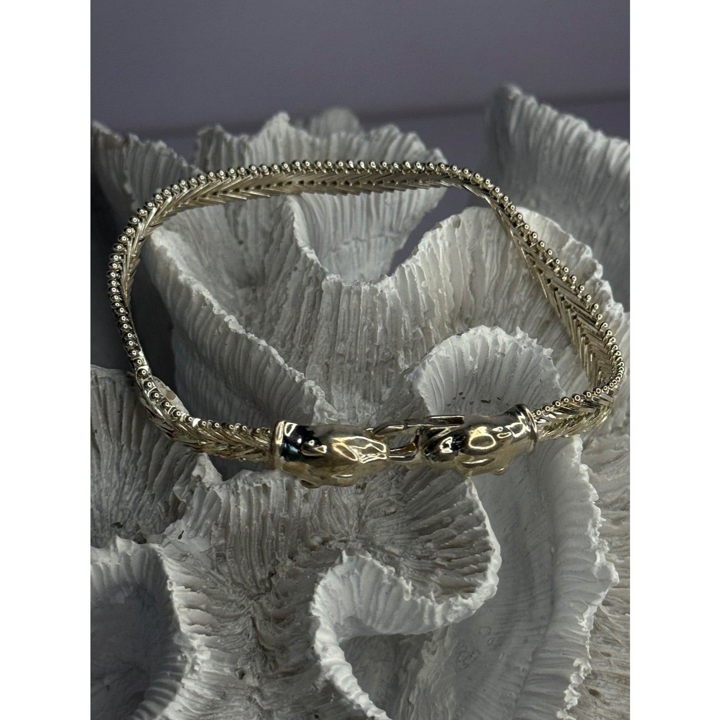 ITALY MILOR 925 STERLING SILVER PANTHER BRACELET LENGHT 8