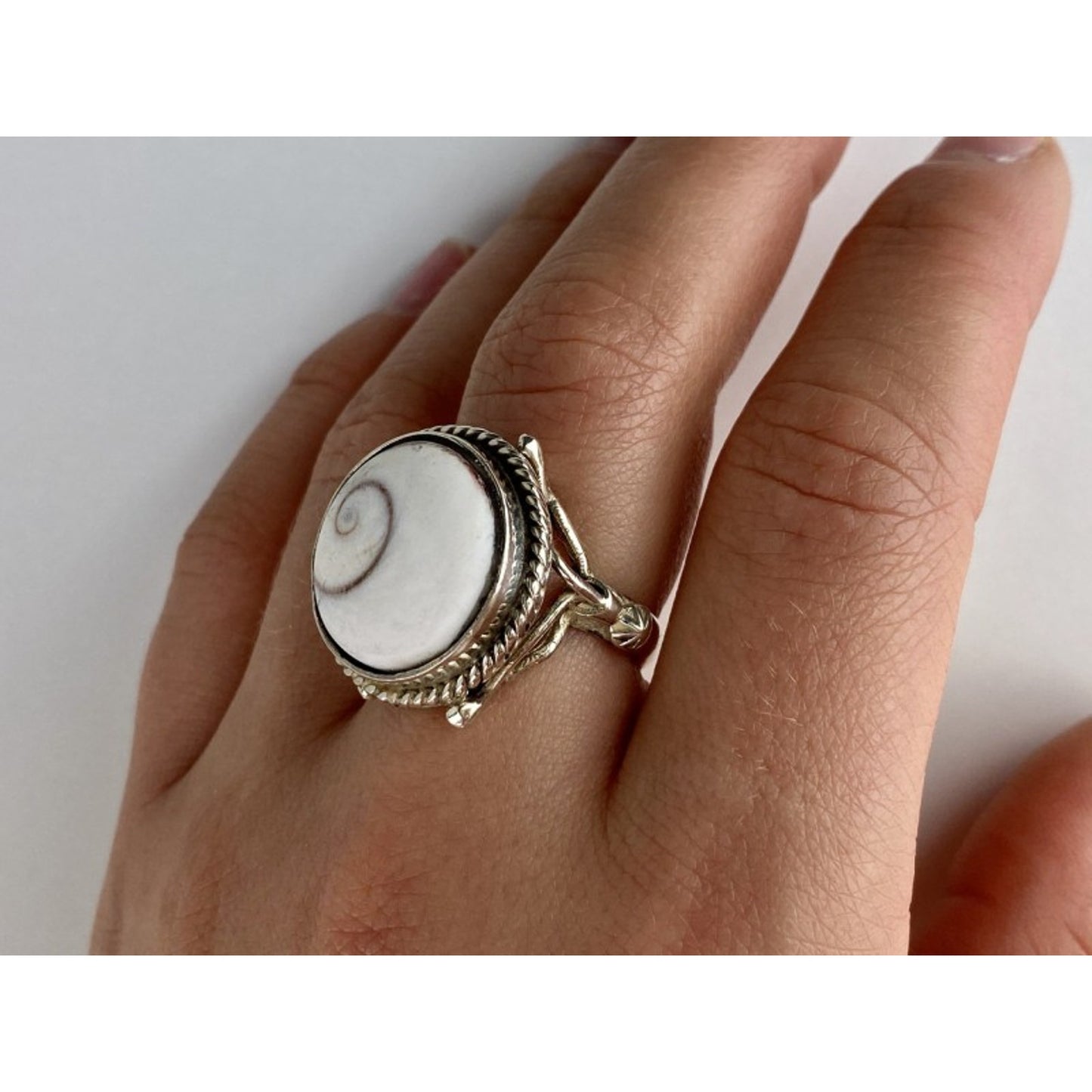 VINTAGE 925 STERLING SILVER AGATE RING SIZE 9.5