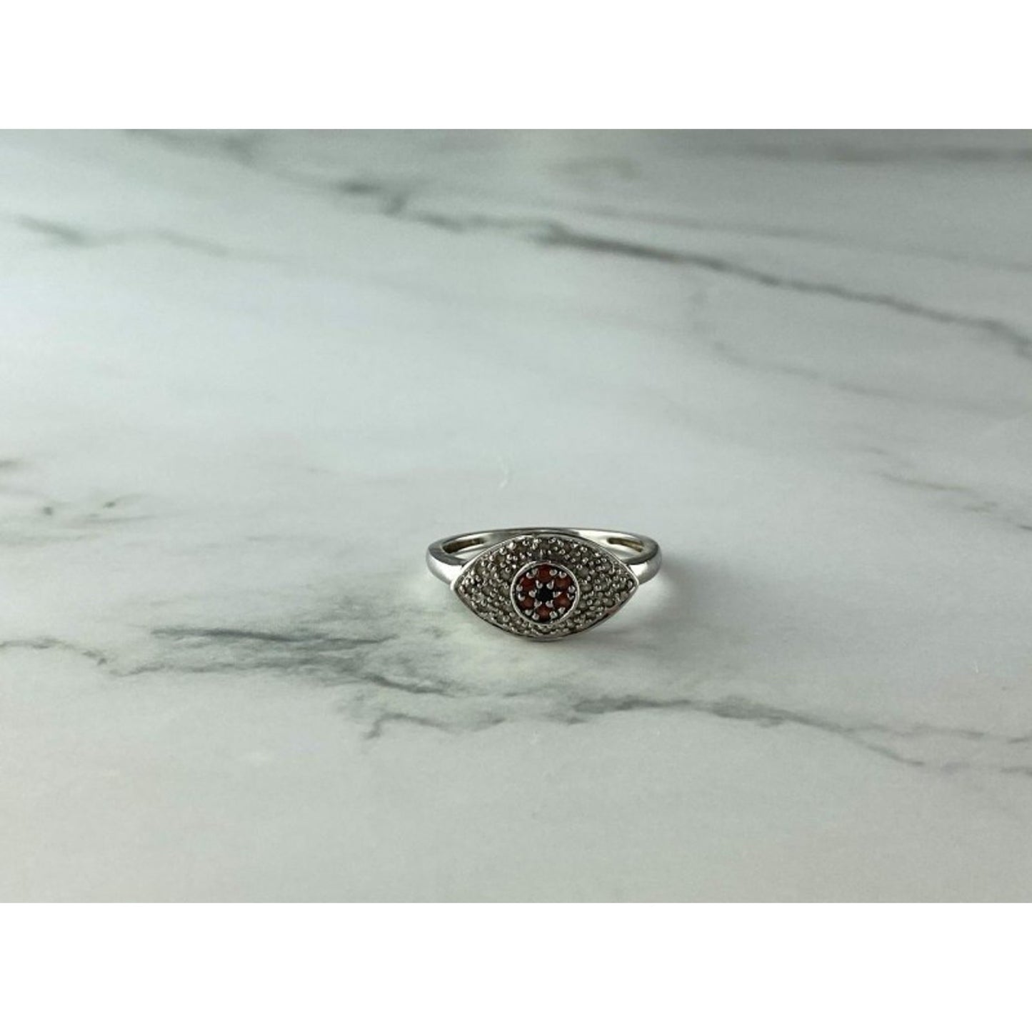 925 STERLING SILVER RED SPINEL, TANZANITE & GOSHENITE RING SIZE 8.5