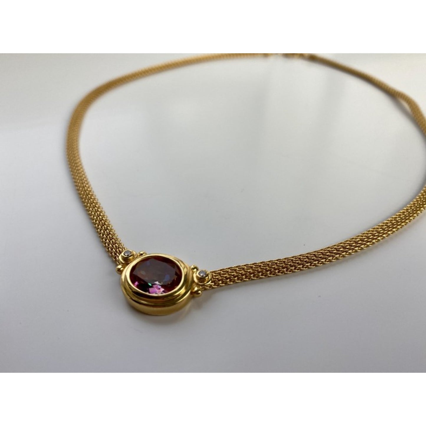 925 Sterling Silver Gold Plated Mystic Topaz Necklace