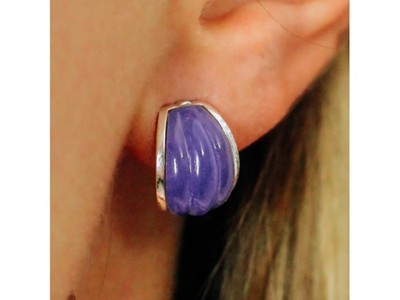 925 Sterling Silver Agate Stud Earrings
