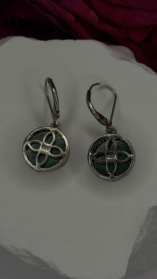 Tree of Life 925 Sterling Silver Malachite Earrings