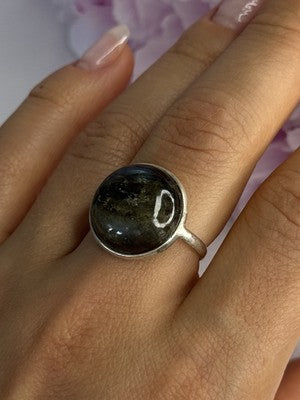 Vintage 925 Sterling Silver Labradorite Ring Size 7