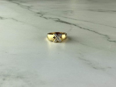 925 Sterling Silver Gold Plated Ring Size 5.5