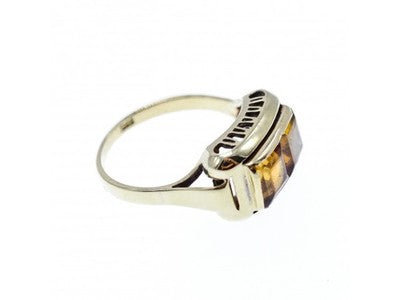 14K White Gold Hessonite Ring Size 7