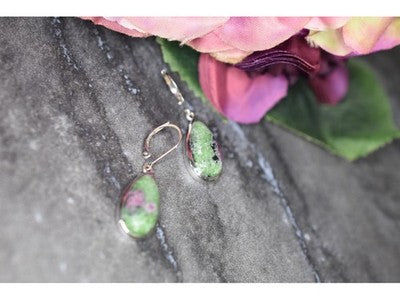 925 Sterling Silver Multicolor Jasper Earrings