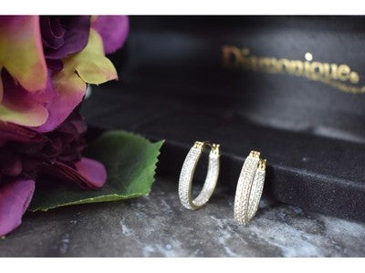925 Sterling Silver Gold Plated Hoop Earrings