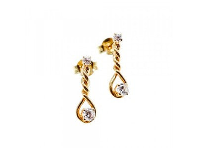 14K Yellow Gold Diamonds Milor Italy Earrings