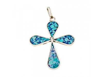 925 Sterling Silver Enamel Cross Pendant