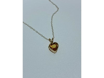 14K Yellow Gold Heliodor Heart Chain With Pendant