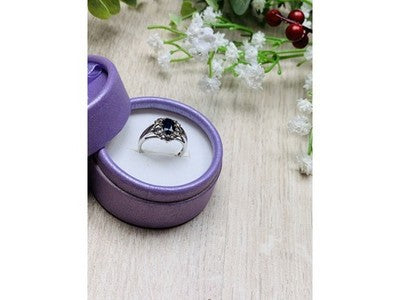 925 Sterling Silver Black Spinel Ring Size 6.5