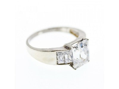 925 Sterling Silver CZ Ring Size 14