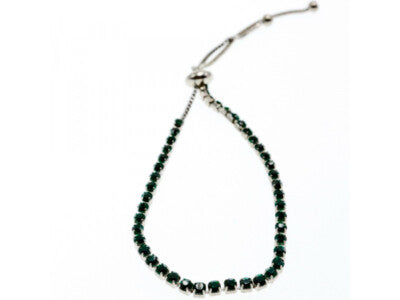 Bracelet Green CZ Slipknot Clasp
