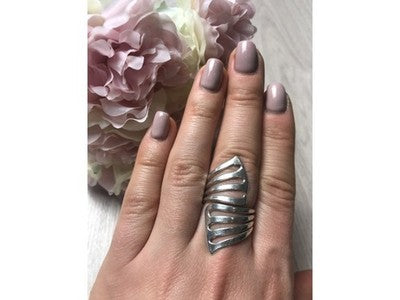 925 Sterling Silver Ring Size 7.5 (Adjustable)