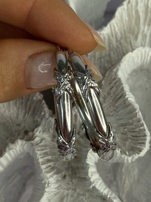 Classy 925 Sterling Silver Earrings Length 1.60 Inch