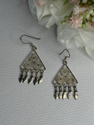 925 Sterling Silver Earrings Length 1.70 Inch
