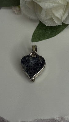 925 Sterling Silver Heart Locket Malachite Pendant