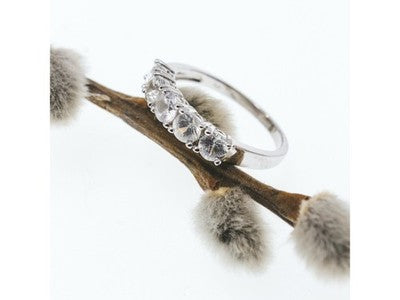 925 Sterling Silver Goshenite Ring Size 8.5