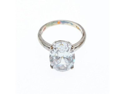 925 Sterling Silver CZ Ring Size 8 Seta