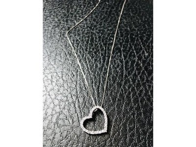 925 Sterling Silver CZ "Heart" Chain with Pendant
