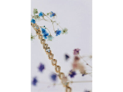 925 Sterling Silver Gold Plated Topaz Bracelet