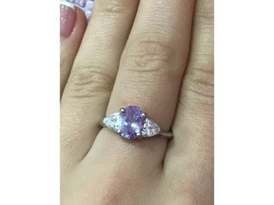 925 Sterling Silver CZ Ring Size 8