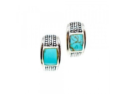 Vintage 925 Sterling Silver Turquoise Earrings