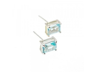 925 Sterling Silver Blue Topaz Earrings