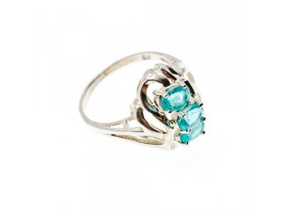 925 Sterling Silver Topaz Ring Size 9.25