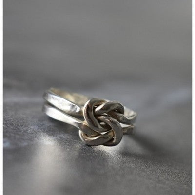 925 Sterling Silver "Knot" Double Ring Size 8