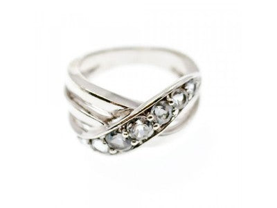 925 Sterling Silver Aquamarine Ring Size 6.5