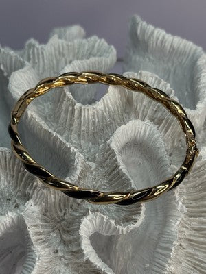Bangle 925 Sterling Silver Gold Plated Onyx Bracelet