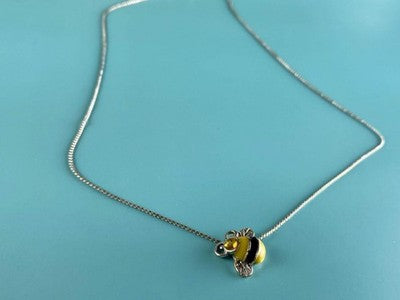 Chain With Pendant "Bee" ( CZ & Enamel )
