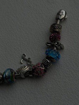Donatella 925 Sterling Silver 19 Charms Bracelet
