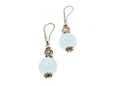 Vintage 925 Sterling Silver Agate Earrings