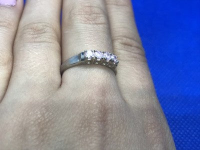 925 Sterling Silver Pink Quartz Ring Size 8