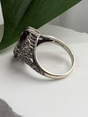 925 Sterling Silver Brown Tourmaline Ring Size 7