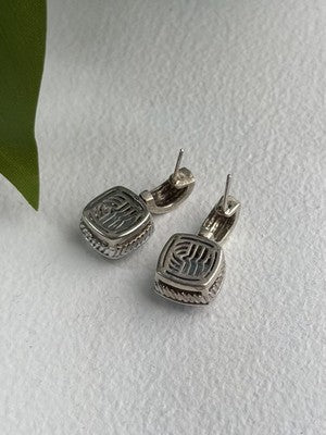 925 Sterling Silver Blue & White Topaz Earrings